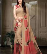 Multicolor Printed Georgette Saree With Blouse