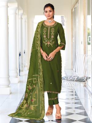  women kurta and trouser duppata set pure viscose silk 1