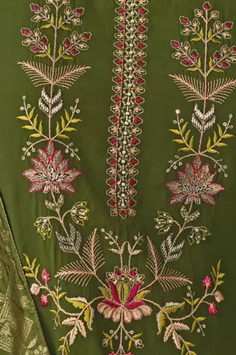  women kurta and trouser duppata set pure viscose silk