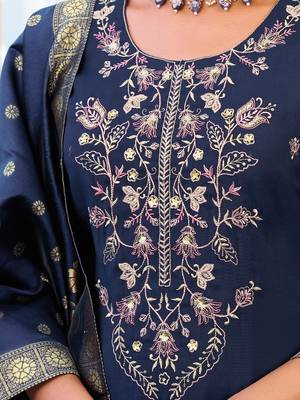  women kurta and trouser duppata set pure viscose silk 2