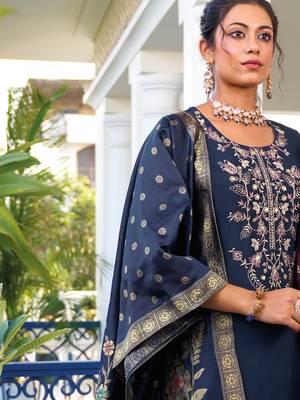  women kurta and trouser duppata set pure viscose silk 3