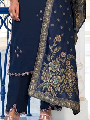  women kurta and trouser duppata set pure viscose silk 4