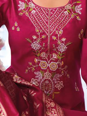  women kurta and trouser duppata set pure viscose silk 3