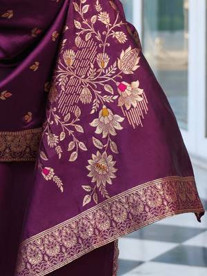  women kurta and trouser duppata set pure viscose silk 3