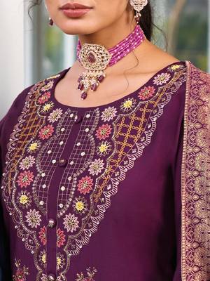  women kurta and trouser duppata set pure viscose silk 4
