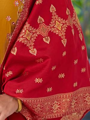  women kurta and trouser duppata set pure viscose silk 3