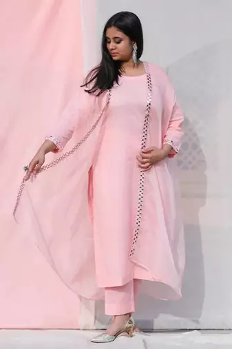 Cape Suit - Baby Pink Suit Set