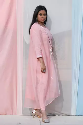 Cape Suit - Baby Pink Suit Set