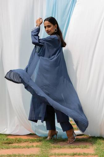 Cape Suit - Dark Grey Suit Set