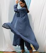 Cape Suit - Dark Grey Suit Set