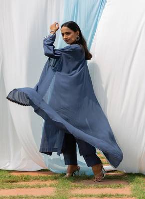 Cape Suit - Turquoise Suit Set 1