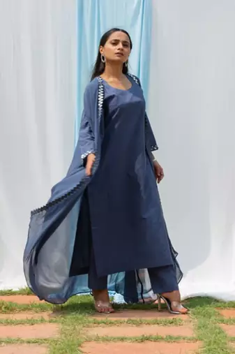 Cape Suit - Turquoise Suit Set