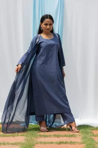 Cape Suit - Turquoise Suit Set