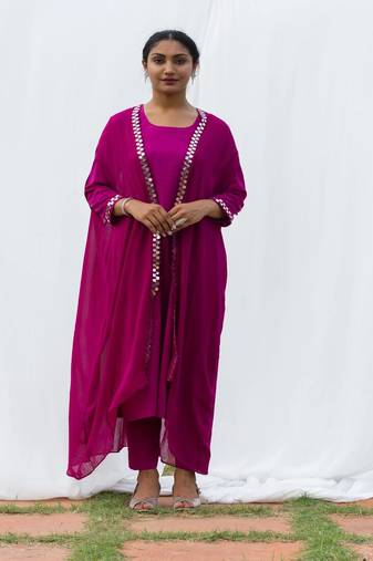 Cape Suit - Wine Suit Set