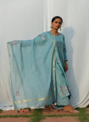 Chidiya - Powder Blue Suit Set 1