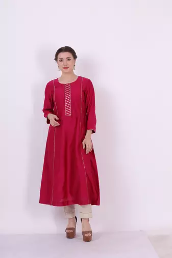 Kaavya - Wine Suit Set