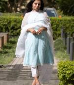 Kesar - Blue Sleeveless Suit Set