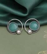 Pista green color oxidised earrings