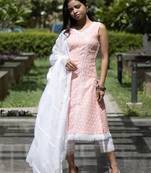 Kesar - Peach Sleeveless Suit Set