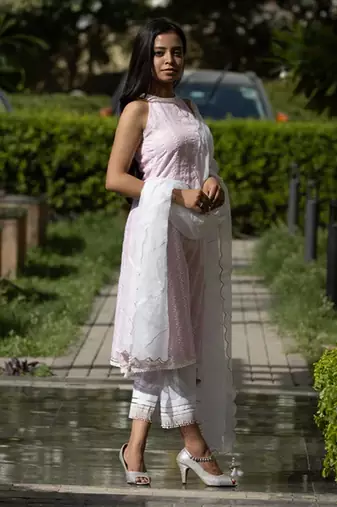 Kesar - Pink Sleeveless Suit Set