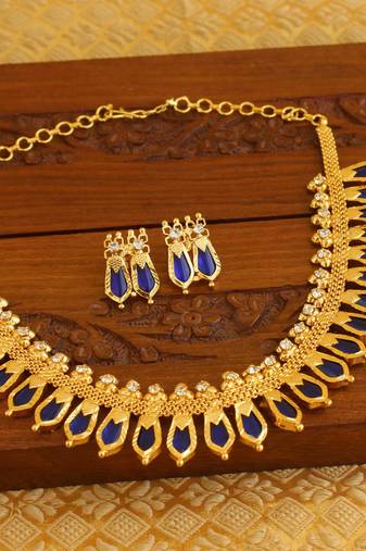 Kerala traditional gold plated palakka necklace