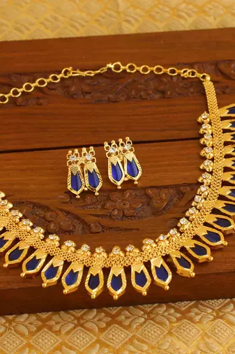 Kerala traditional gold plated palakka necklace