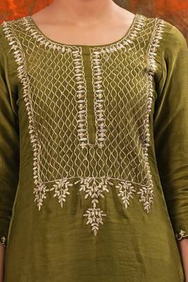 Raj - Olive Green Suit Set 3