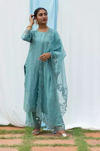 Rajdulari - Powder Blue Suit Set
