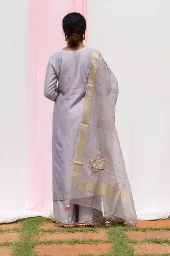 Rajkumari - Light Grey Suit Set