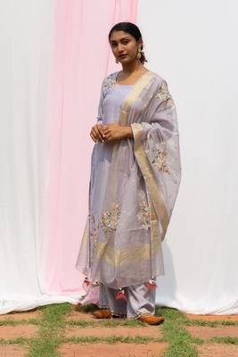 Rajkumari - Light Grey Suit Set 1