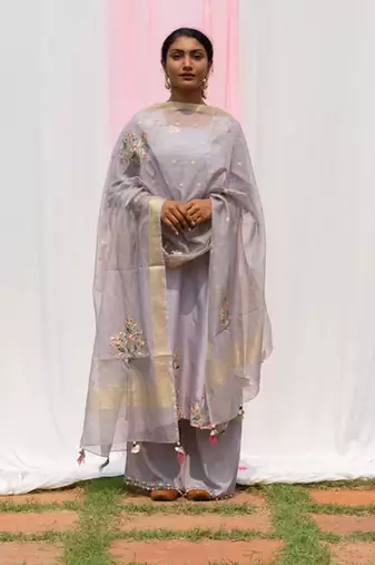 Rajkumari - Light Grey Suit Set