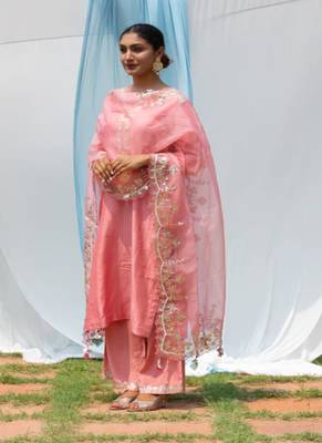 Rajshree - Salmon Pink Suit Set 1