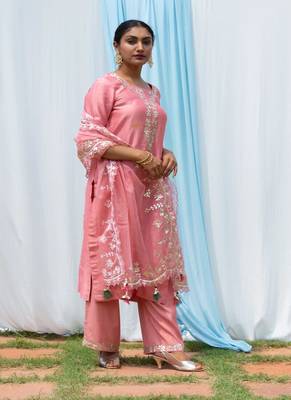 Rajshree - Salmon Pink Suit Set 3