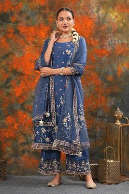 Rukmani - Midnight Blue Suit Set 1