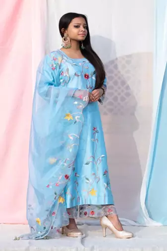 Sarla - Sky Blue Suit Set