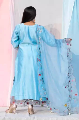 Sarla - Sky Blue Suit Set