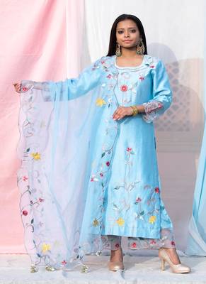 Sarla - Sky Blue Suit Set 1
