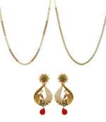 Donna Combo of Marvelous gold plated two pair of chains and earrings for Women