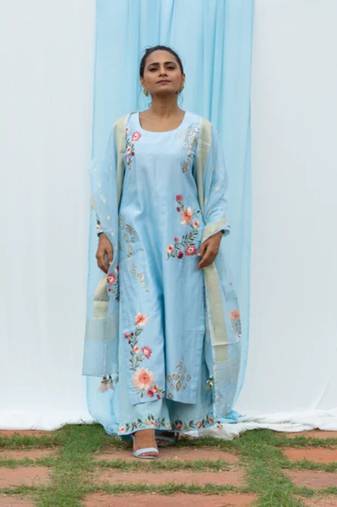 Parineeta - Sky Blue Suit Set