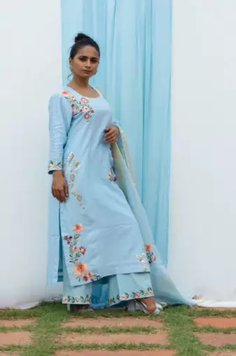Parineeta - Sky Blue Suit Set
