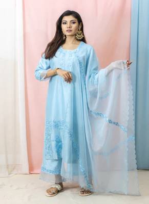 Raasika - Sky Blue Suit Set 3