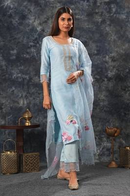 Radhika - Sky Blue Suit Set 1