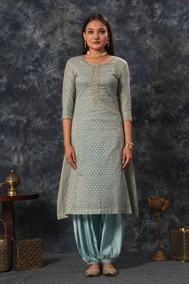Powder Blue zari Punjabi Salwar Suit 2