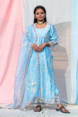 Rukmani - Sky Blue Suit Set 1