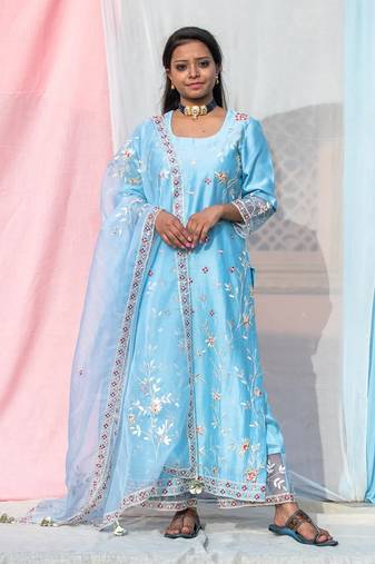 Rukmani - Sky Blue Suit Set