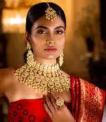 Kundan geometric necklace set