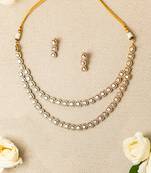 2 line polki necklace set