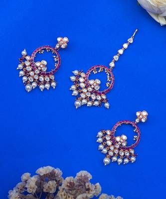 Kundan and ruby jewellery set 1
