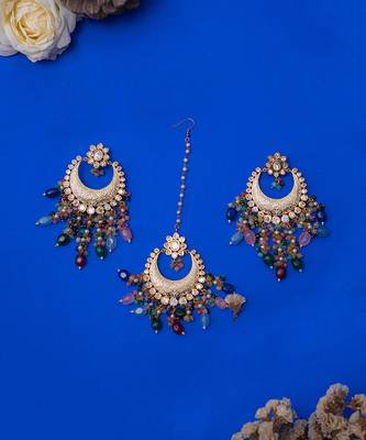 Multicolour kundan jewellery set 1