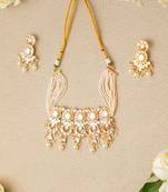 White kundan chokers set